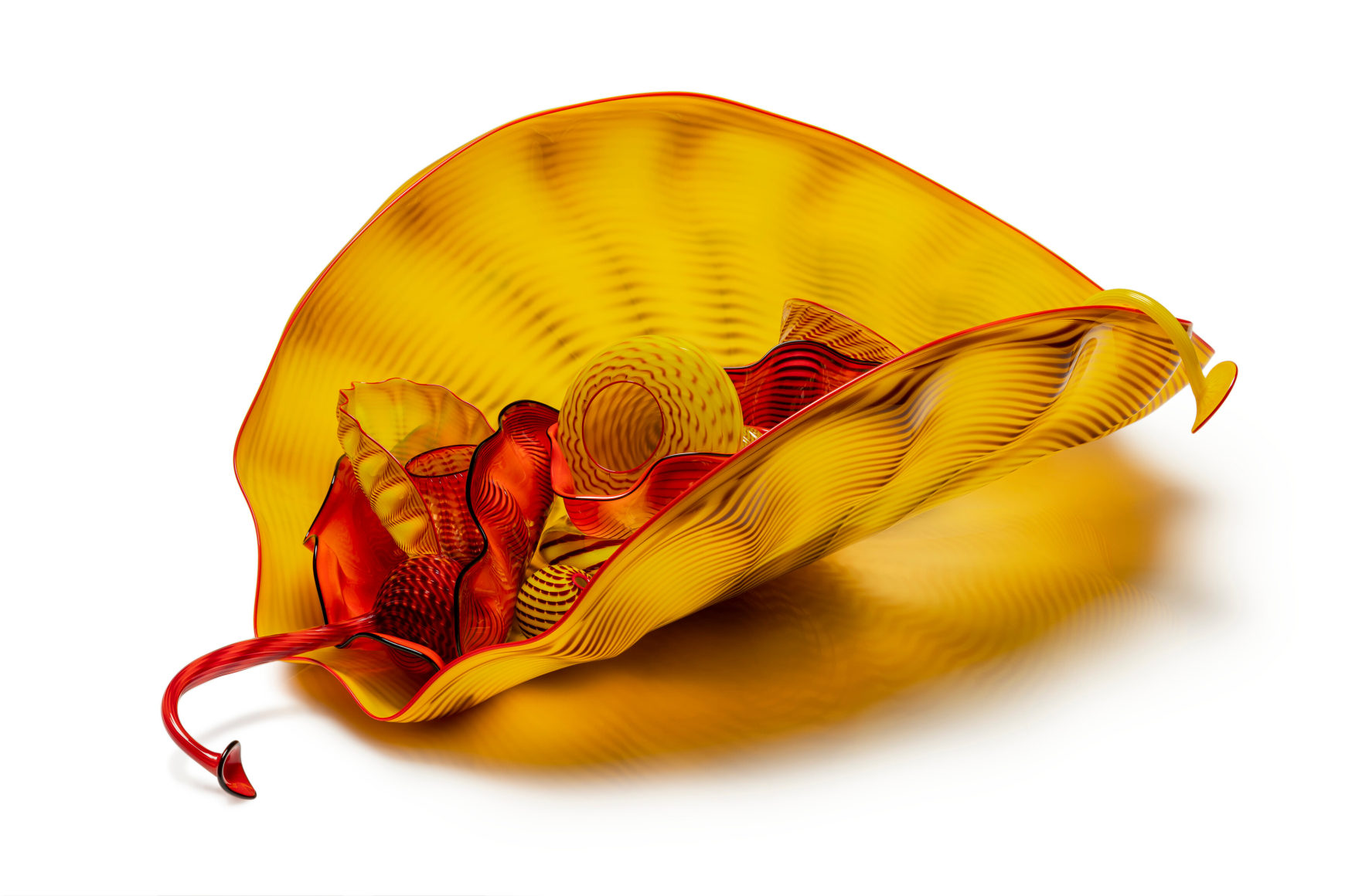 Dale Chihuly&nbsp;, Deep Yellow and Scarlet Seaform Set