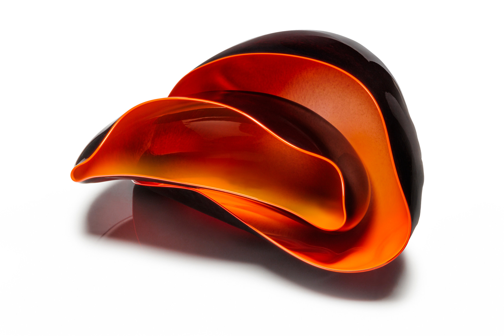 Dale Chihuly&nbsp;, Black Basket Set with Cadmium Orange Lip Wraps