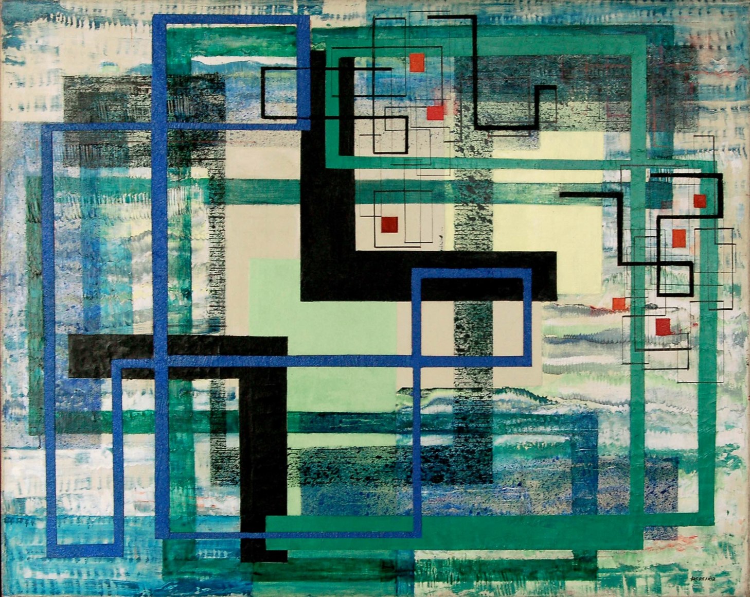 Seven Red Squares, 1951