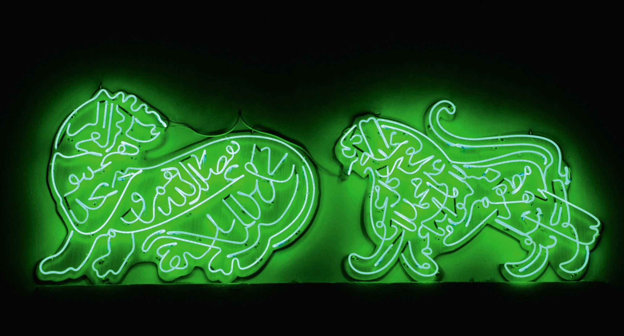 Oxymoron, 2010, Green neon diptych&nbsp;