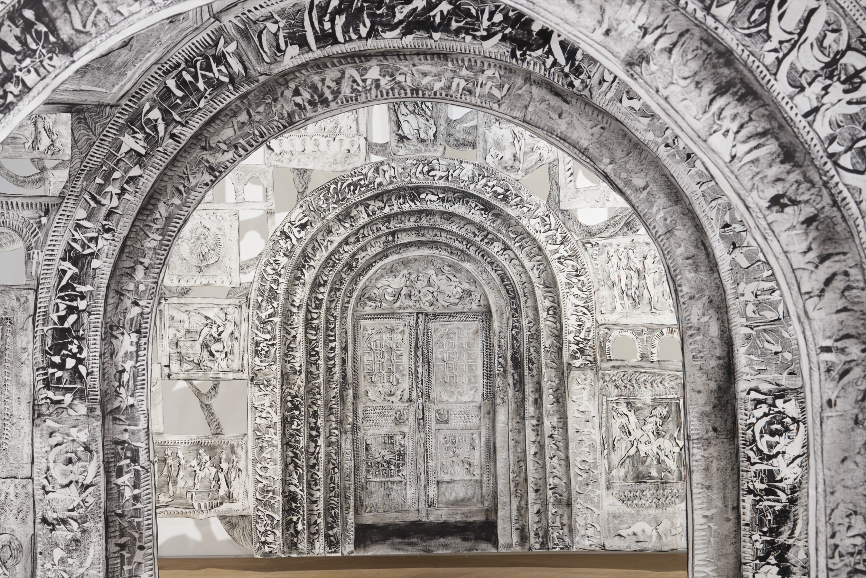 Memory Gates, 2021, Acrylic on cotton, hand-cut