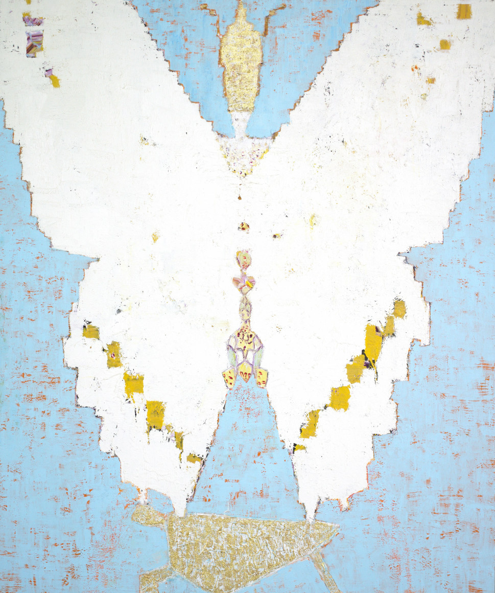 Sacred Butterfly,&nbsp;2017, Oil and gold paste on canvas