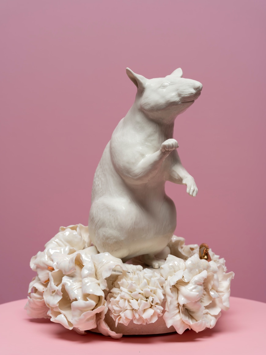 The Unexpected, 2025, Porcelain, Handbuilt, 22k Gold Detailed