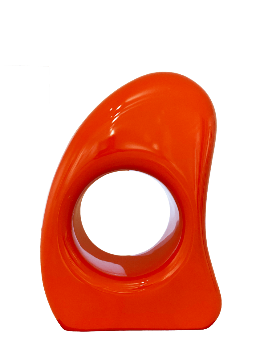 Sail Form,&nbsp;2017, Orange Enamel on Fiberglass