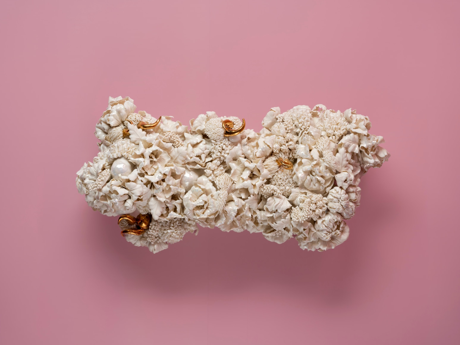 Where Beauty Decides to Appear,&nbsp;2025, Porcelain, Handbuilt, 22k Gold Luster