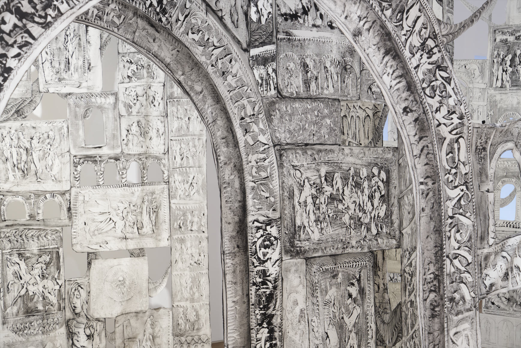 Memory Gates, 2021, Acrylic on cotton, hand-cut