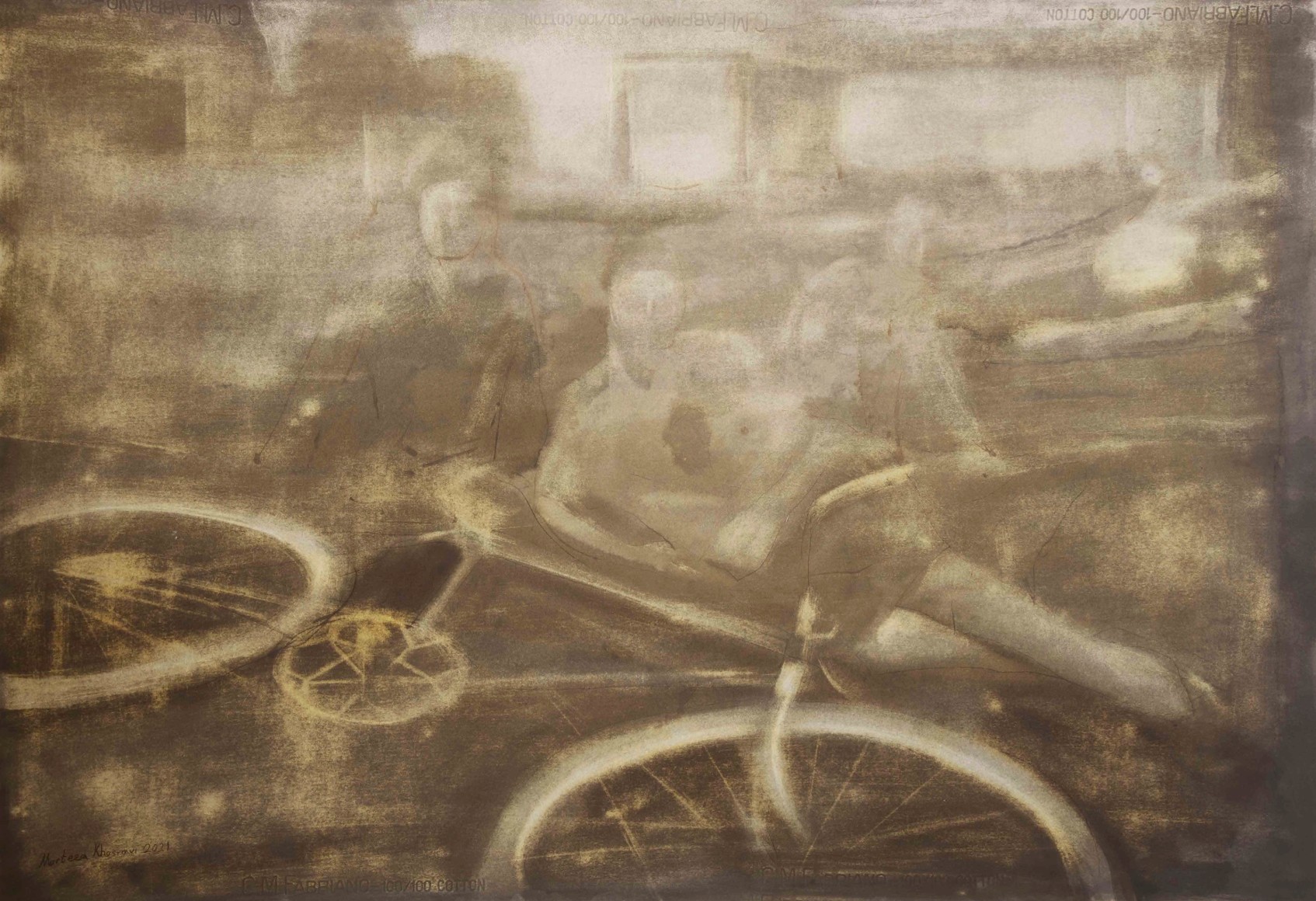 Series of Ghosts Wandering,&nbsp;2021, Ink on Cardboard