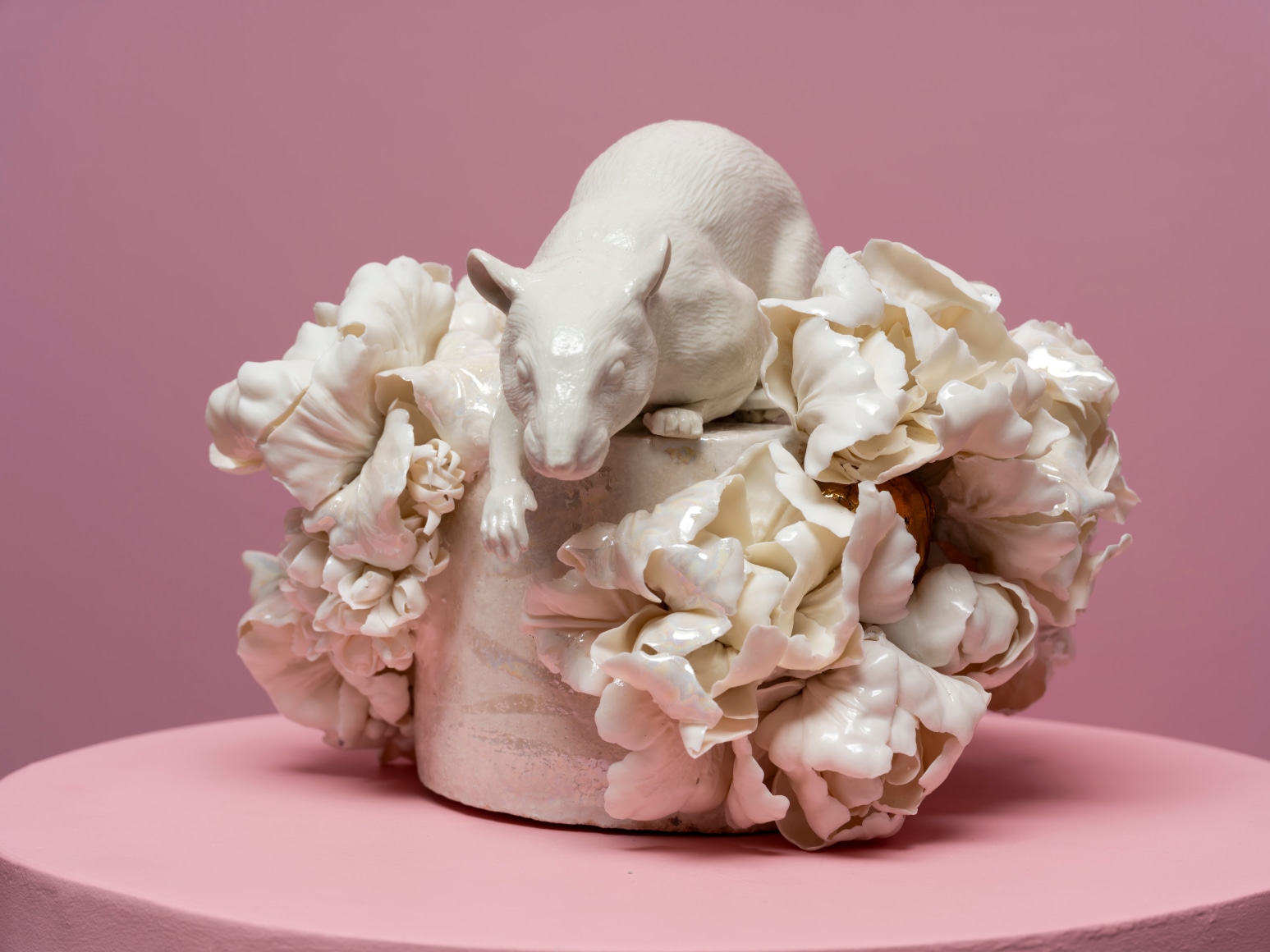 The Hidden Beautiful, 2025, Porcelain, Handbuilt, 22k Gold Detailed