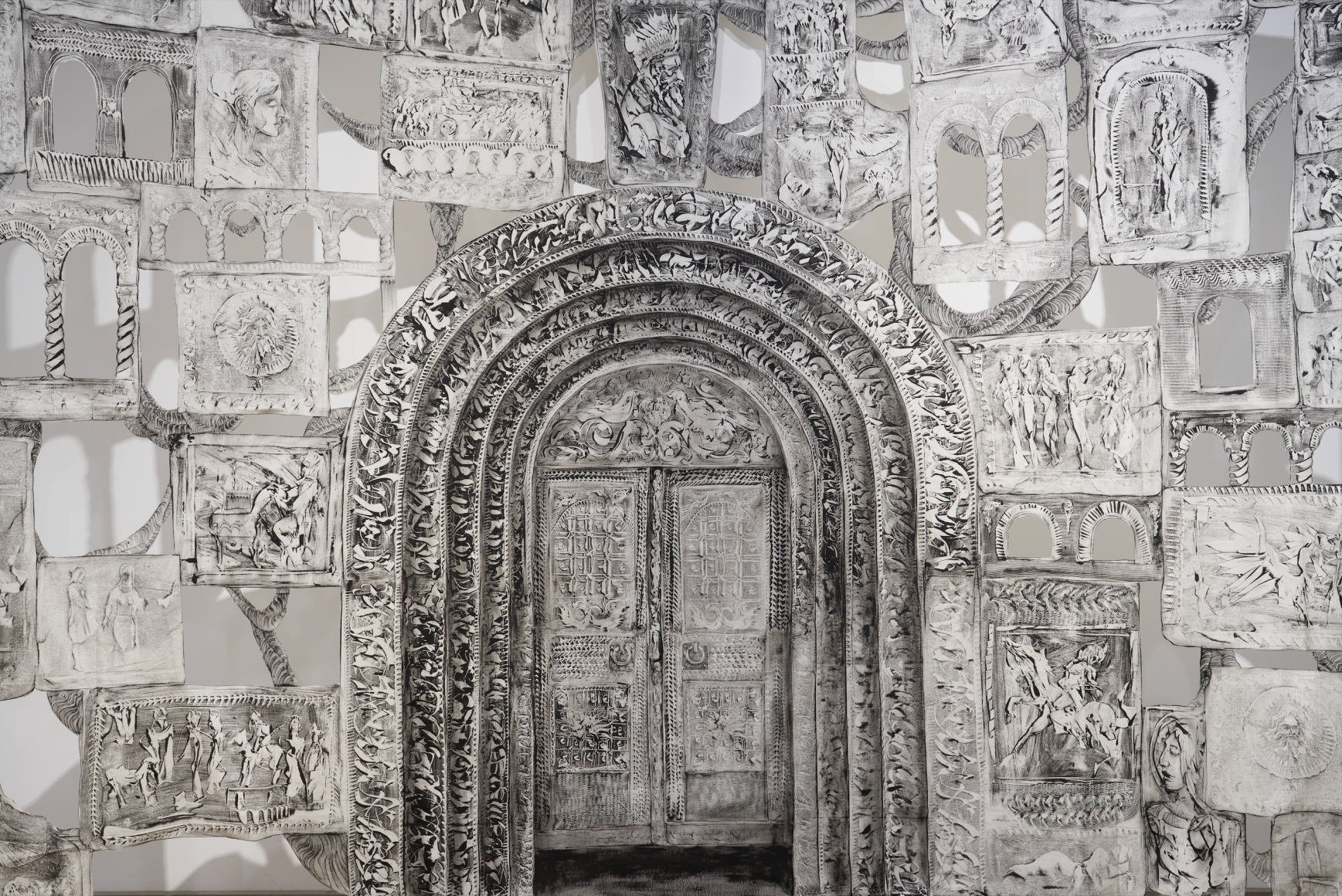 Memory Gates, 2021, Acrylic on cotton, hand-cut