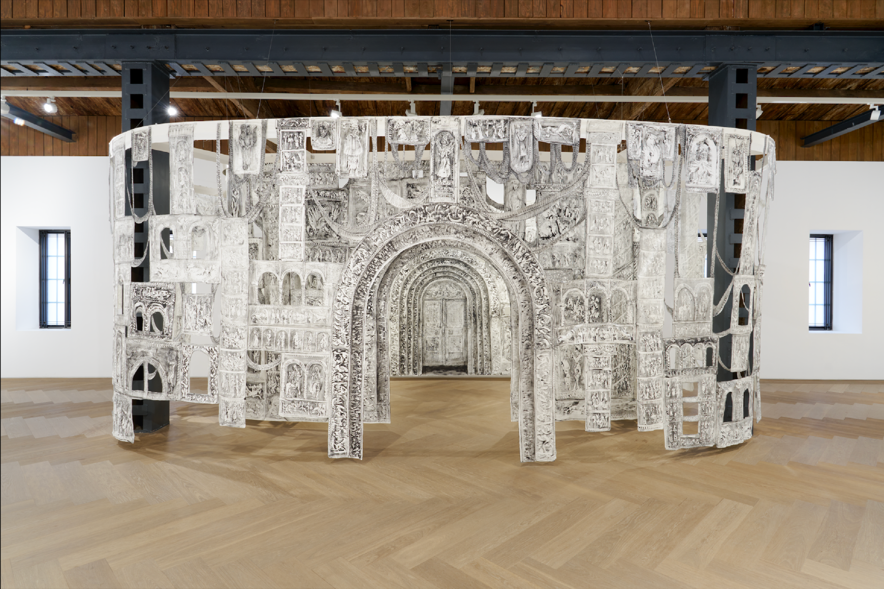 Memory Gates, 2021, Acrylic on cotton, hand-cut