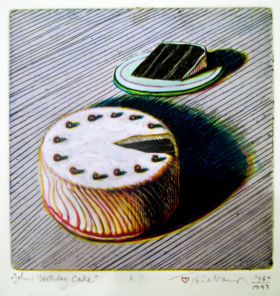 Wayne Thiebaud John's Birthday Cake, 1964/1993