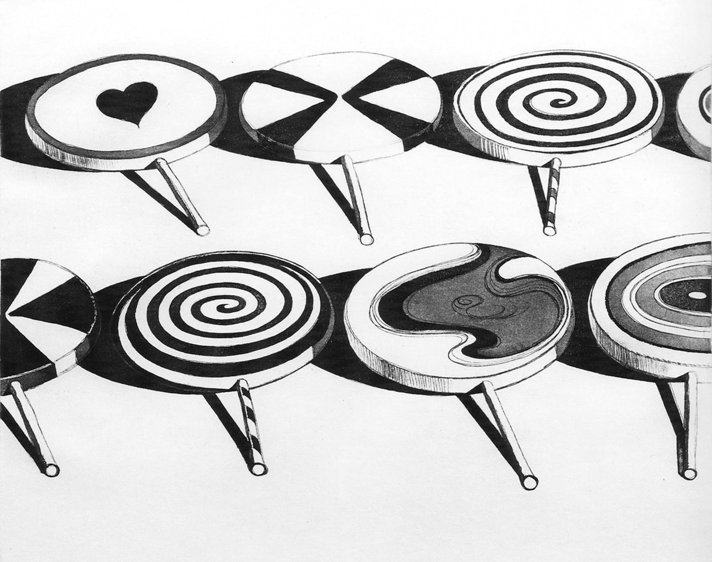 Wayne Thiebaud, Black Suckers (from Seven Still Lifes and a Silver Landscape),&nbsp;1971