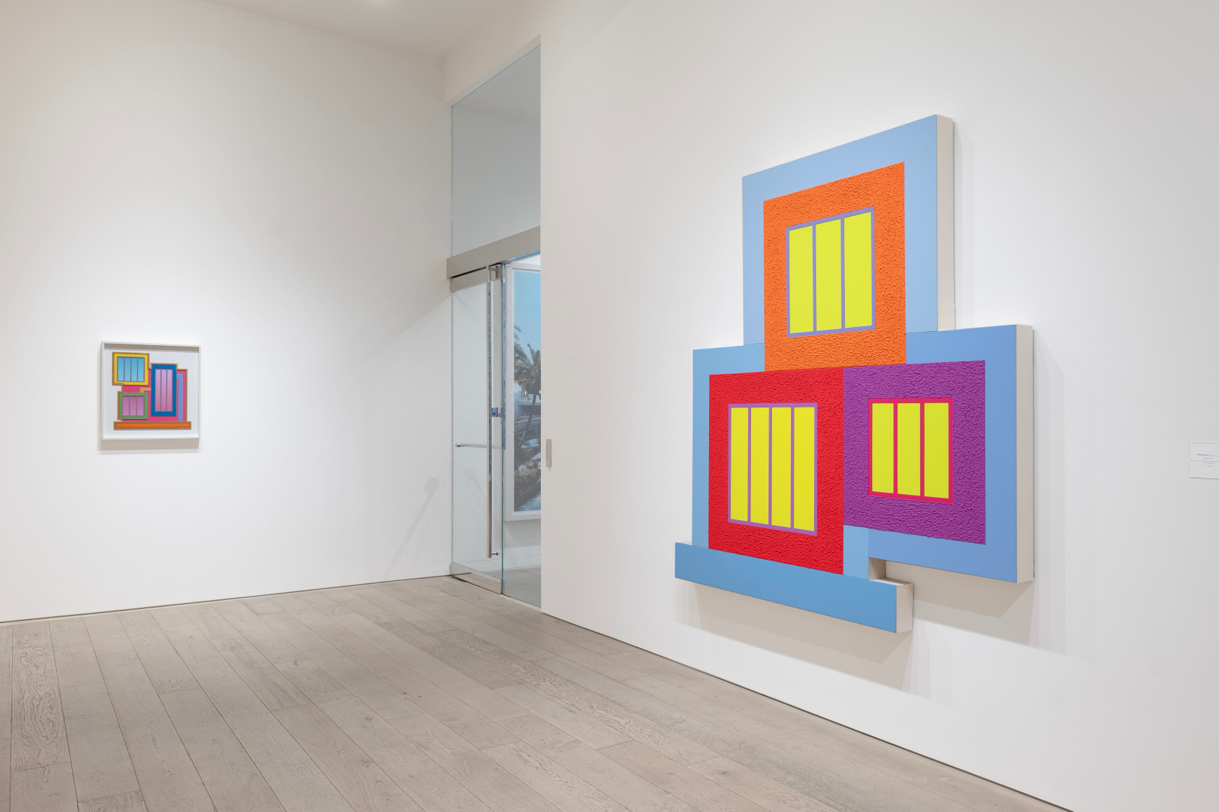 Installation view of Peter Halley. 