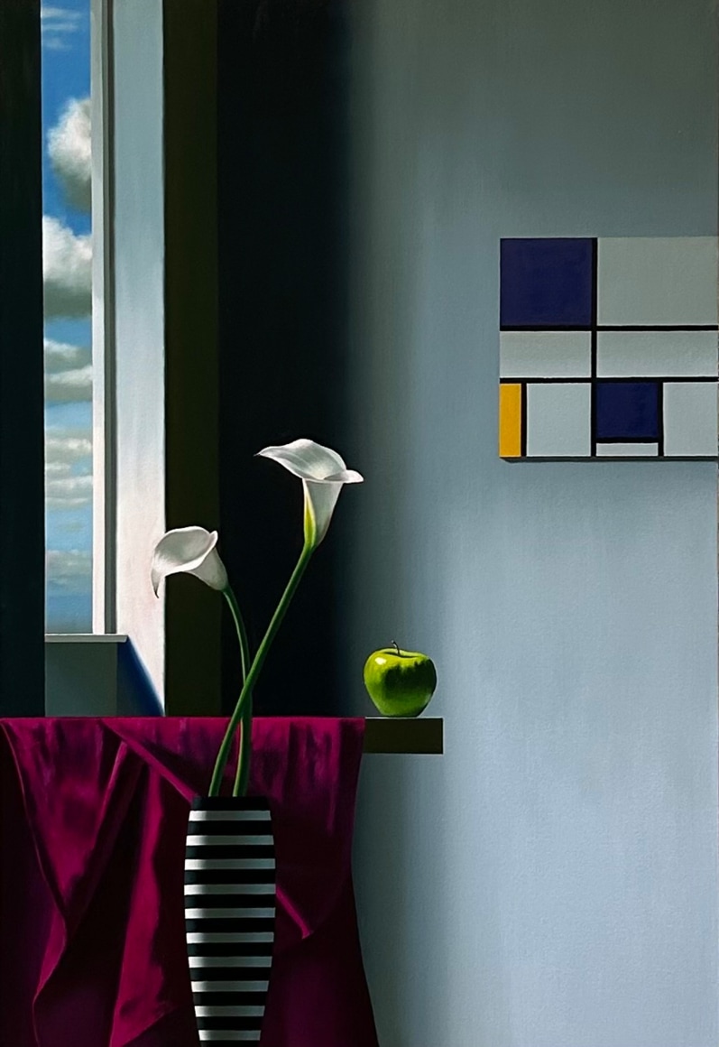 Bruce Cohen Calla Lilies and Green Apple, 2024