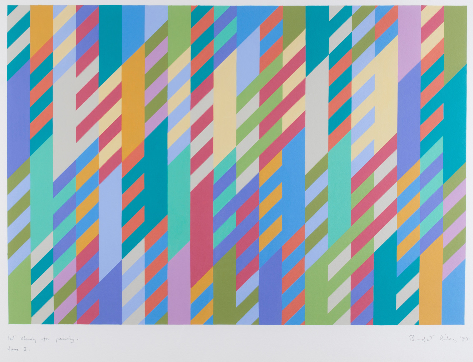 Bridget Riley, First Study for Painting June 3, 1989, 1989