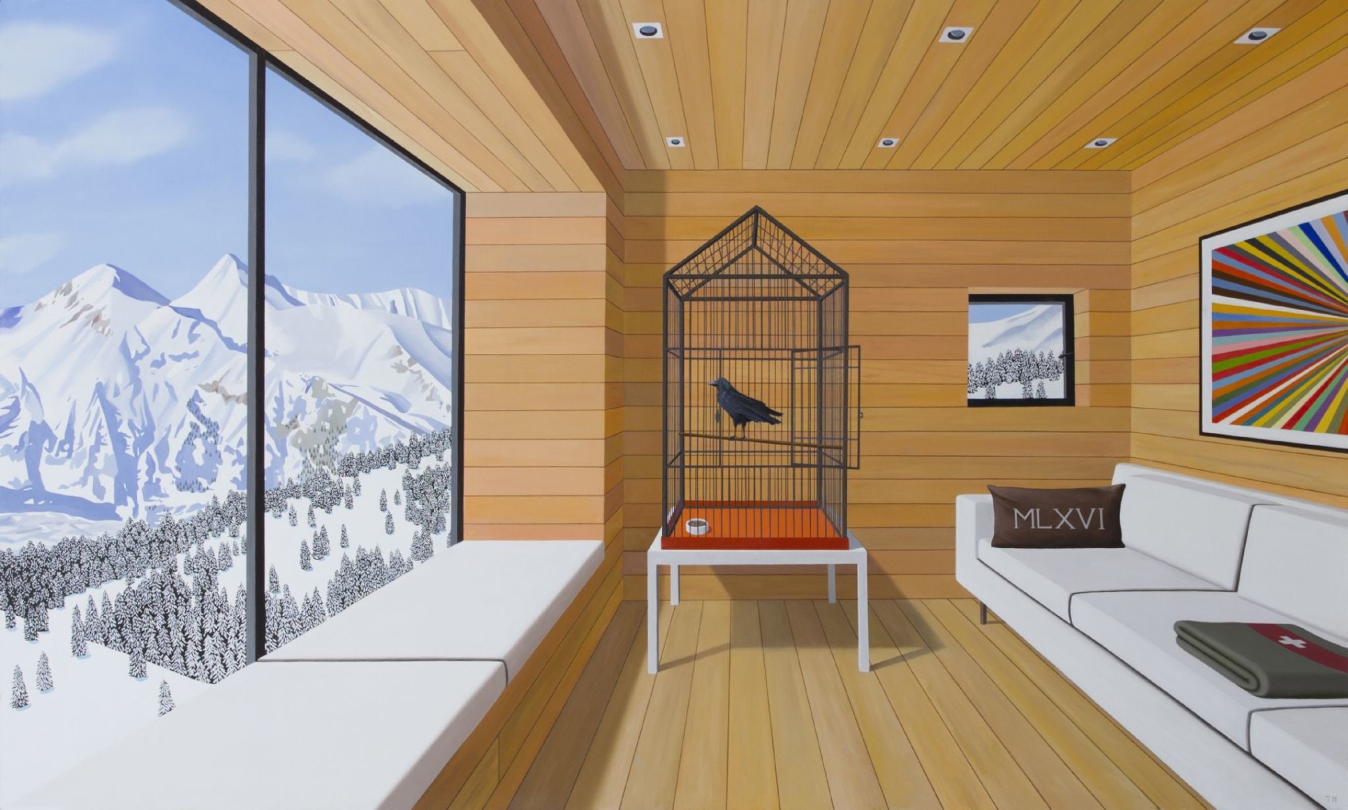 Tom McKinley Swiss Chalet with Bird, 2017