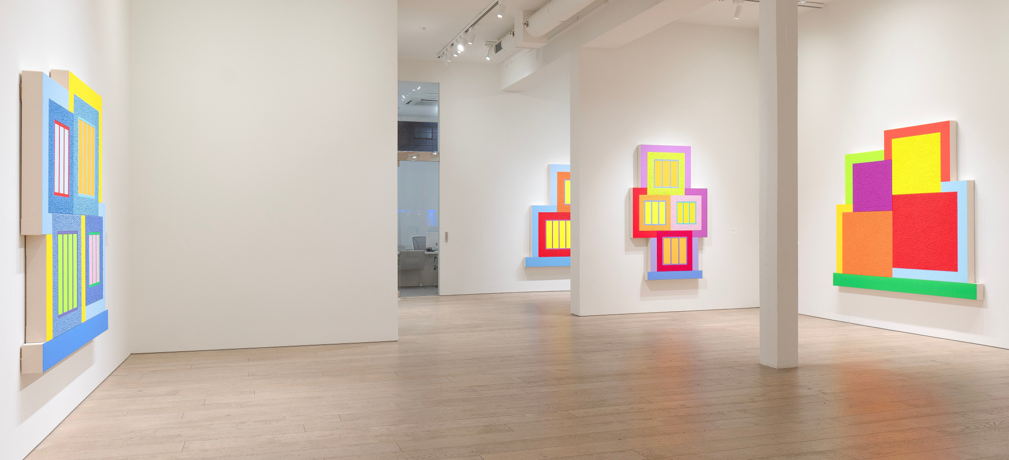 Installation view of Peter Halley. 