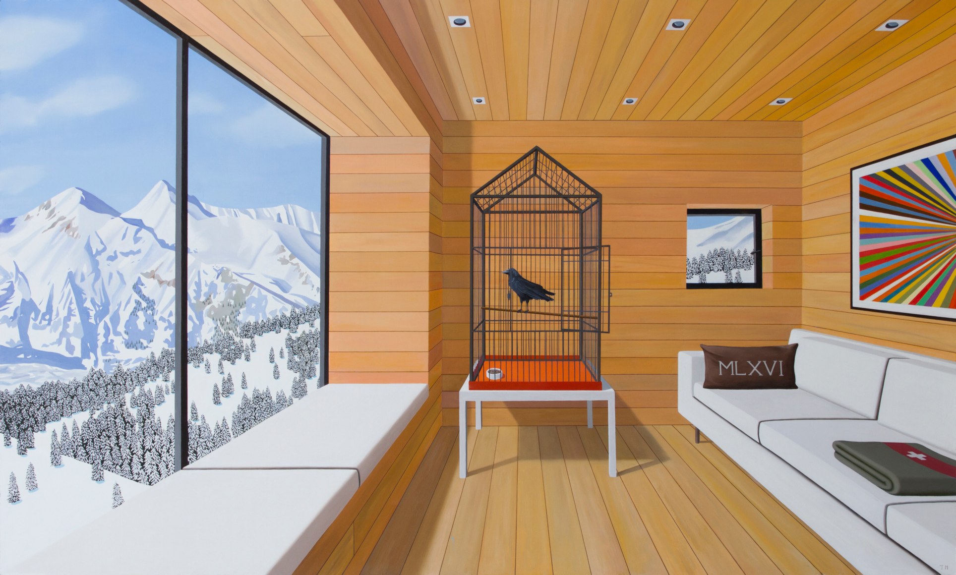 Tom McKinley Swiss Chalet with Bird, 2017