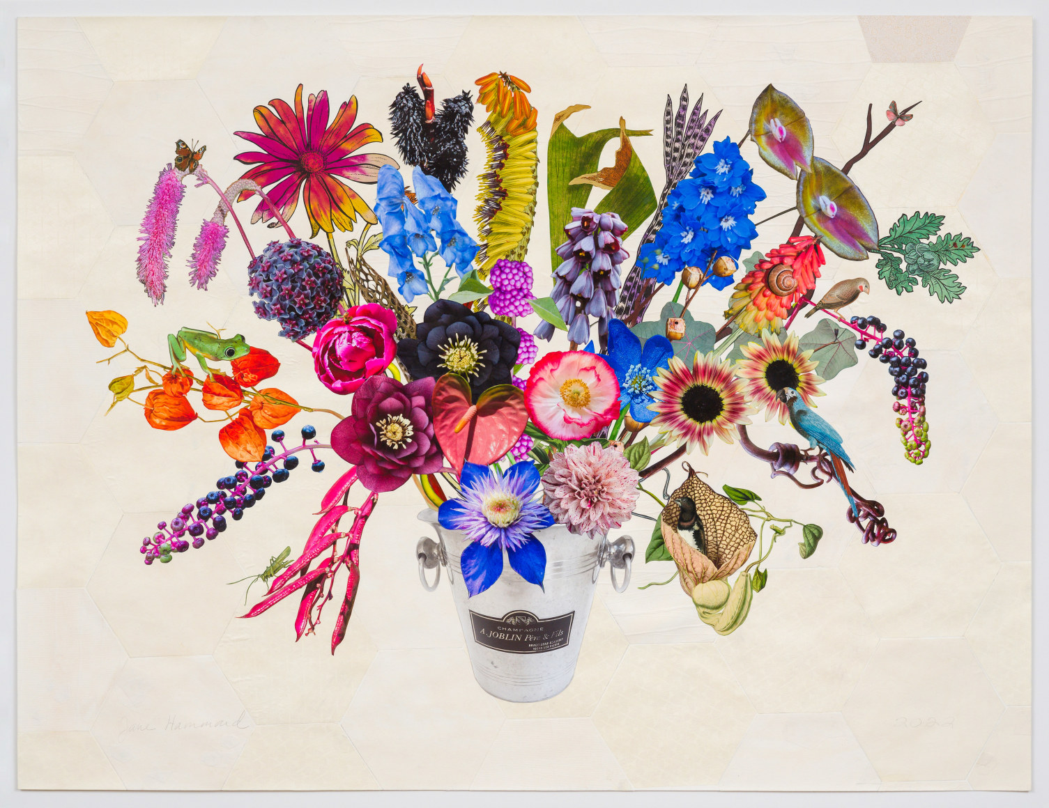 Jane Hammond Champagne Bucket with Aristolochia, Pokeweed and Sanguisorba, 2022