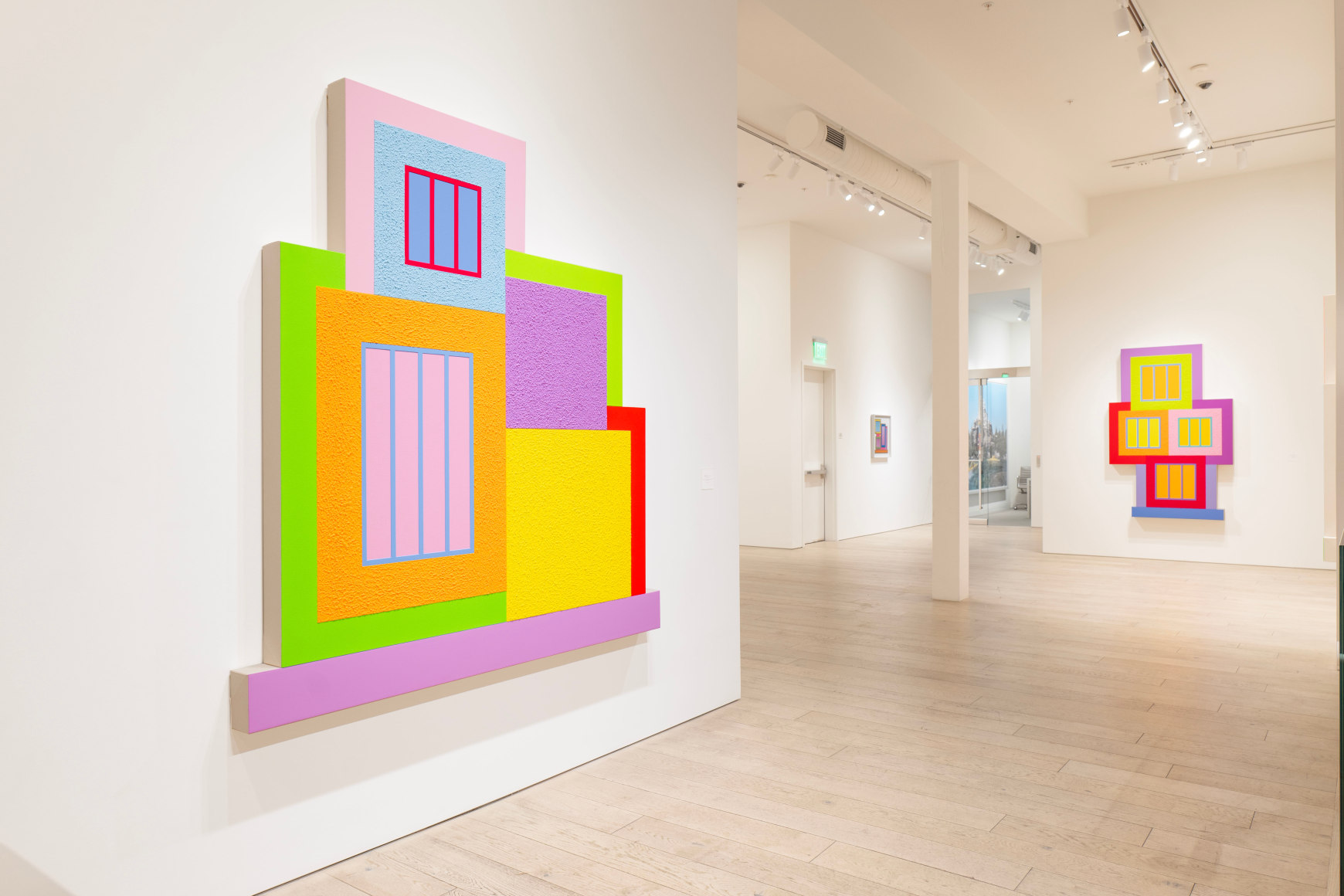 Installation view of Peter Halley. 