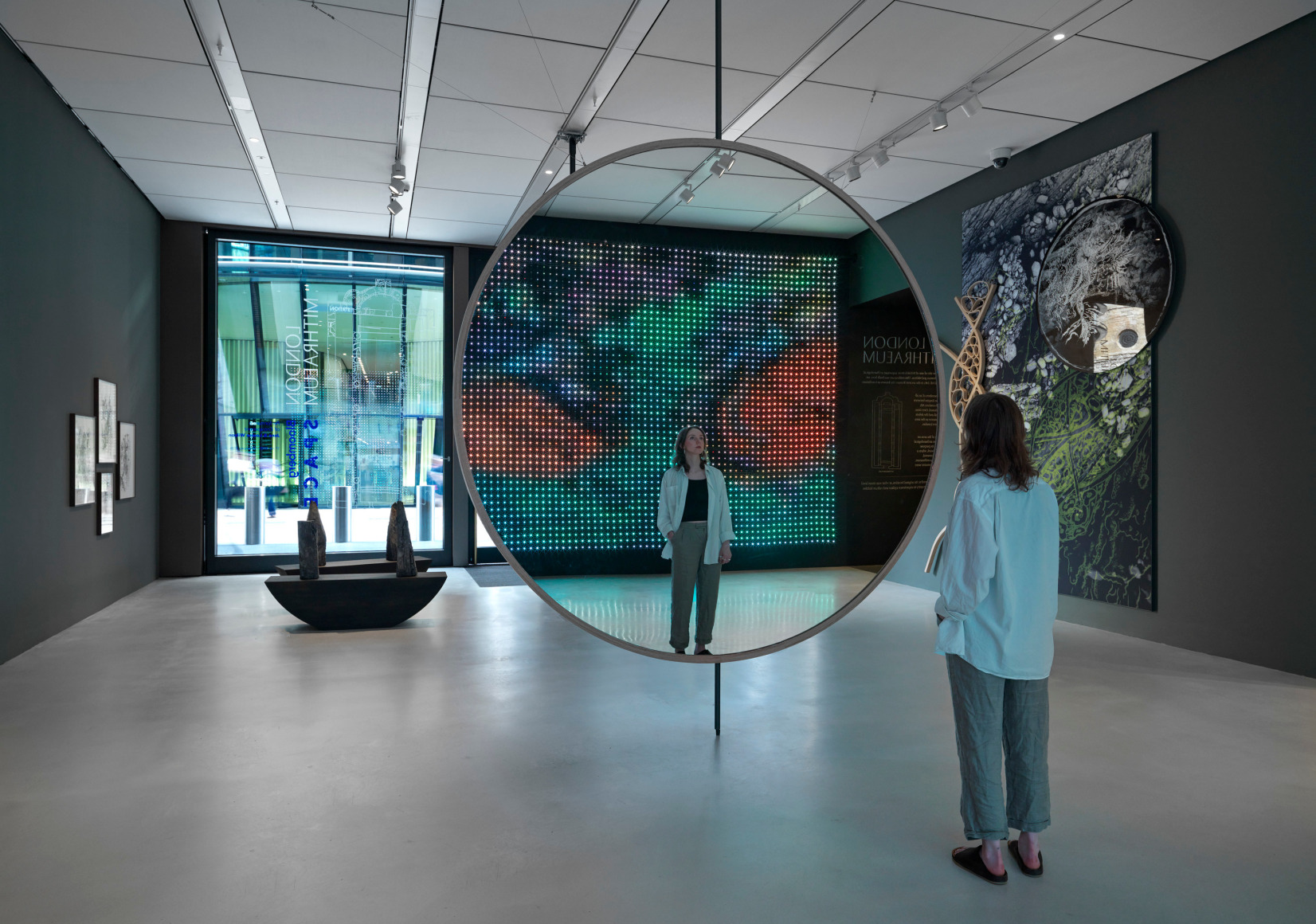 Installation view: Jane & Louise Wilson, Performance of Entrapment, London Mithraeum Bloomberg SPACE, 2025. Photo: Marcus Leith