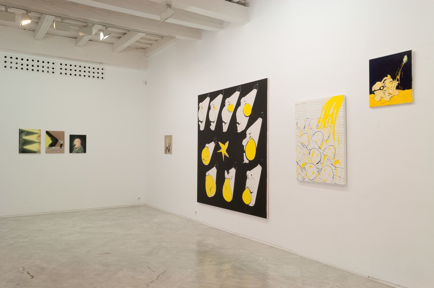 Installation view: Tala Madani, Rear Projection, Centro Andaluz de Arte Contemporáneo, Seville, 2014