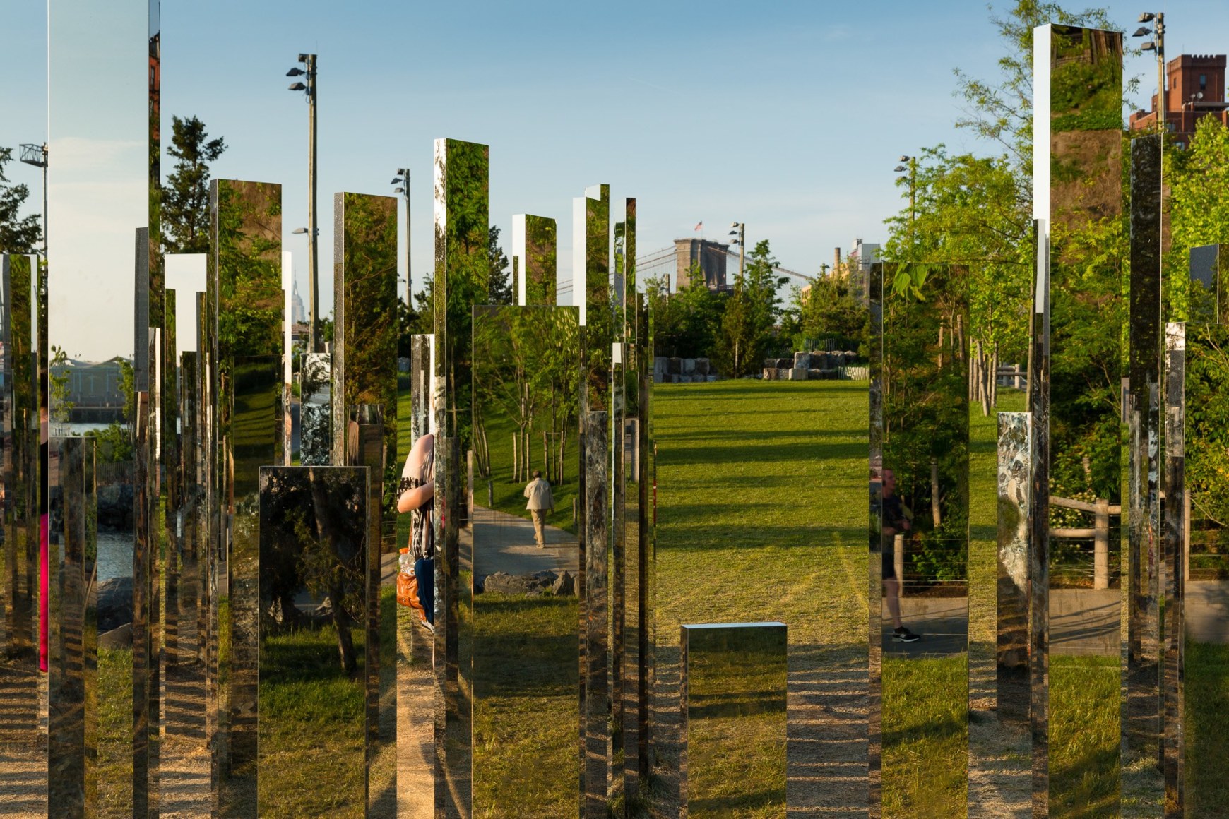 Jeppe Hein, Mirror Labyrinth NY, 2015, Installation view: Please Touch The Art. Brooklyn Bridge Park, 2015-16