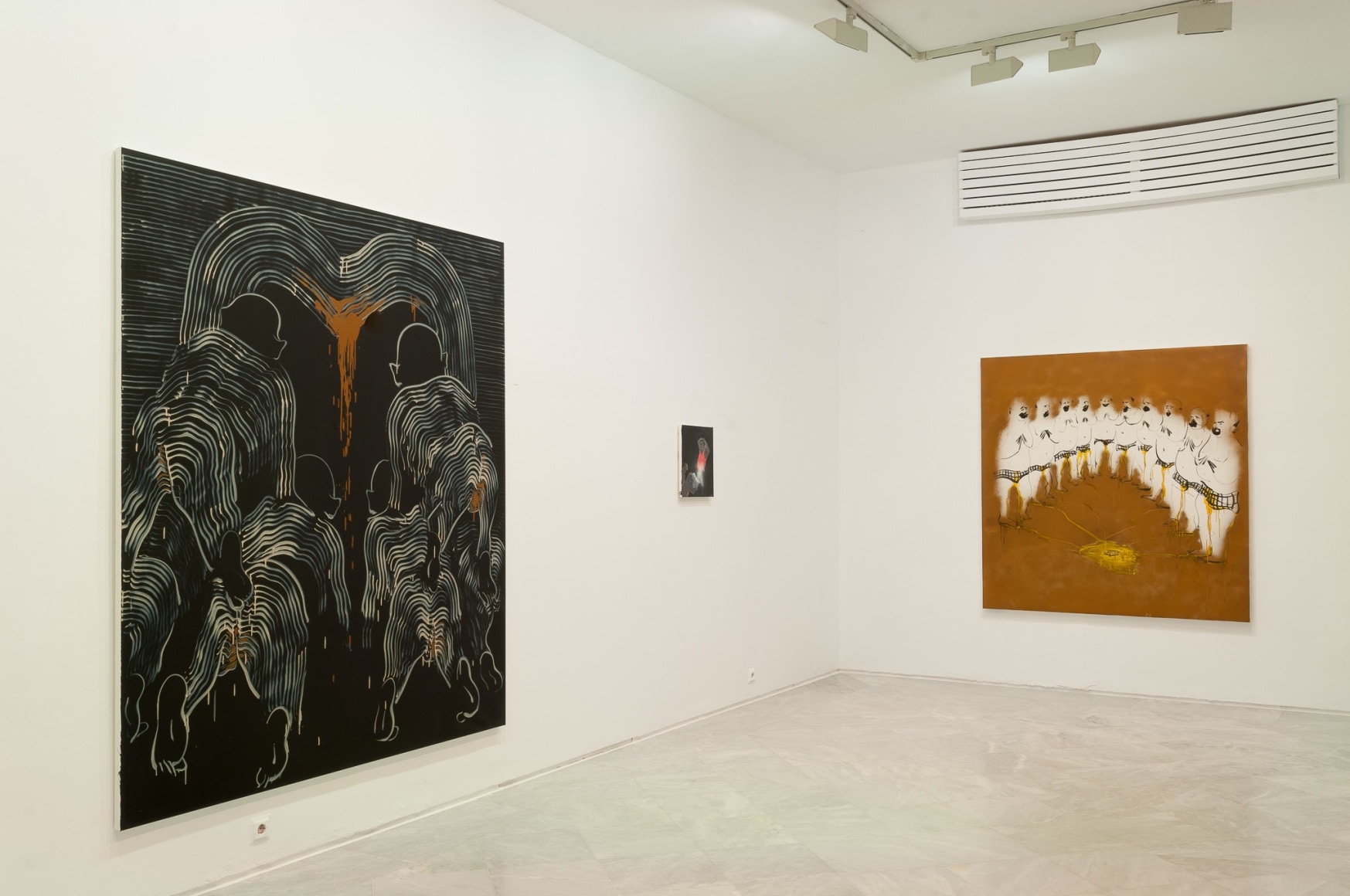 Installation view: Tala Madani, Rear Projection, Centro Andaluz de Arte Contemporáneo, Seville, 2014