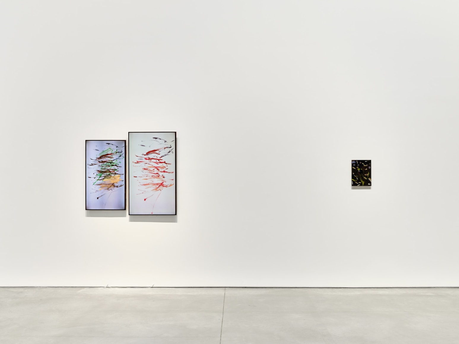 Installation view: Nick Mauss and Ken Okiishi, 303 Gallery, New York, 2025, Photo: Justin Craun