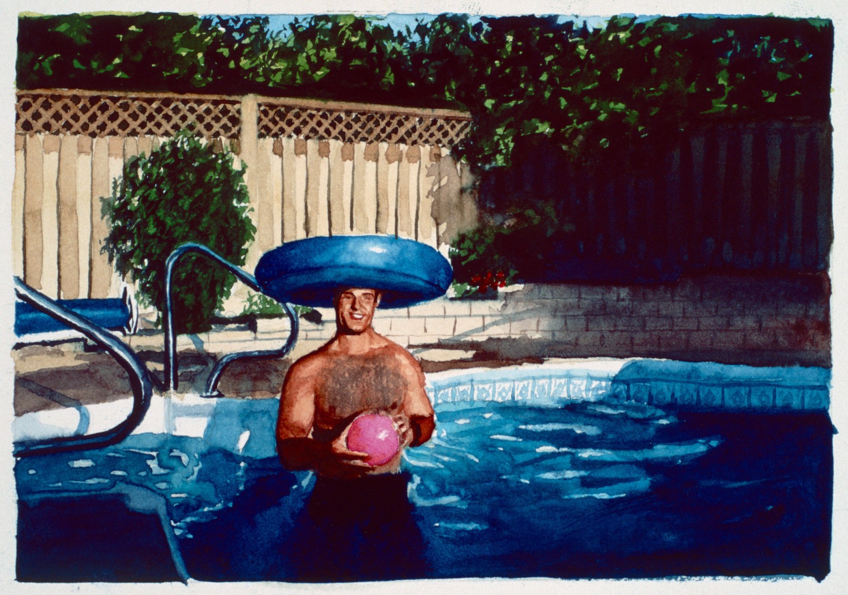 Tim Gardner, Untitled (Brad in pool with pink ball), 1999
