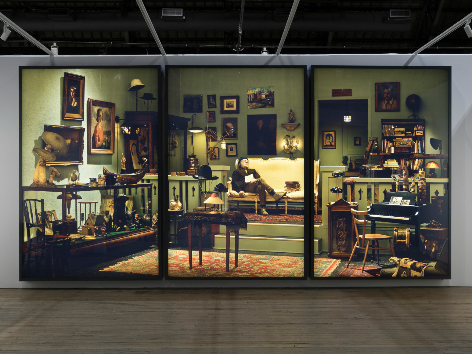 Rodney Graham, Antiquarian Sleeping in his Shop, 2017, Installation view: ADAA The Art Show, 2017