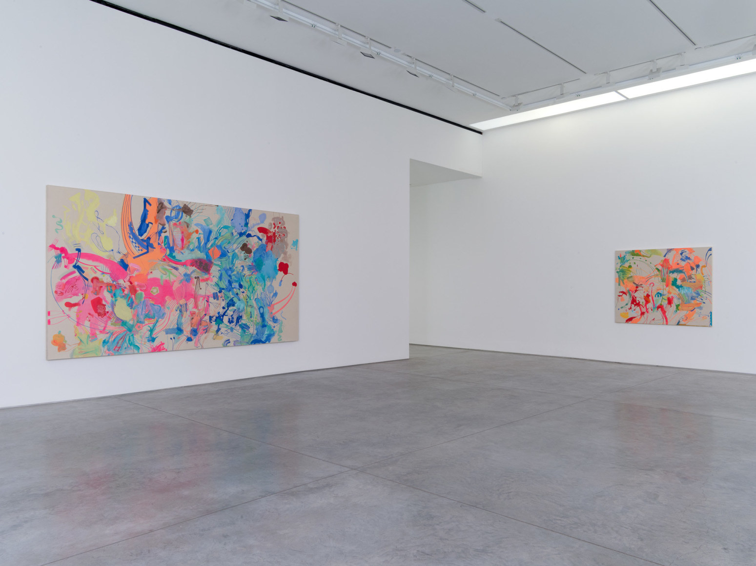 Sue Williams, WTC, WWIII, Couch Size, Installation at 303 Gallery, 2014