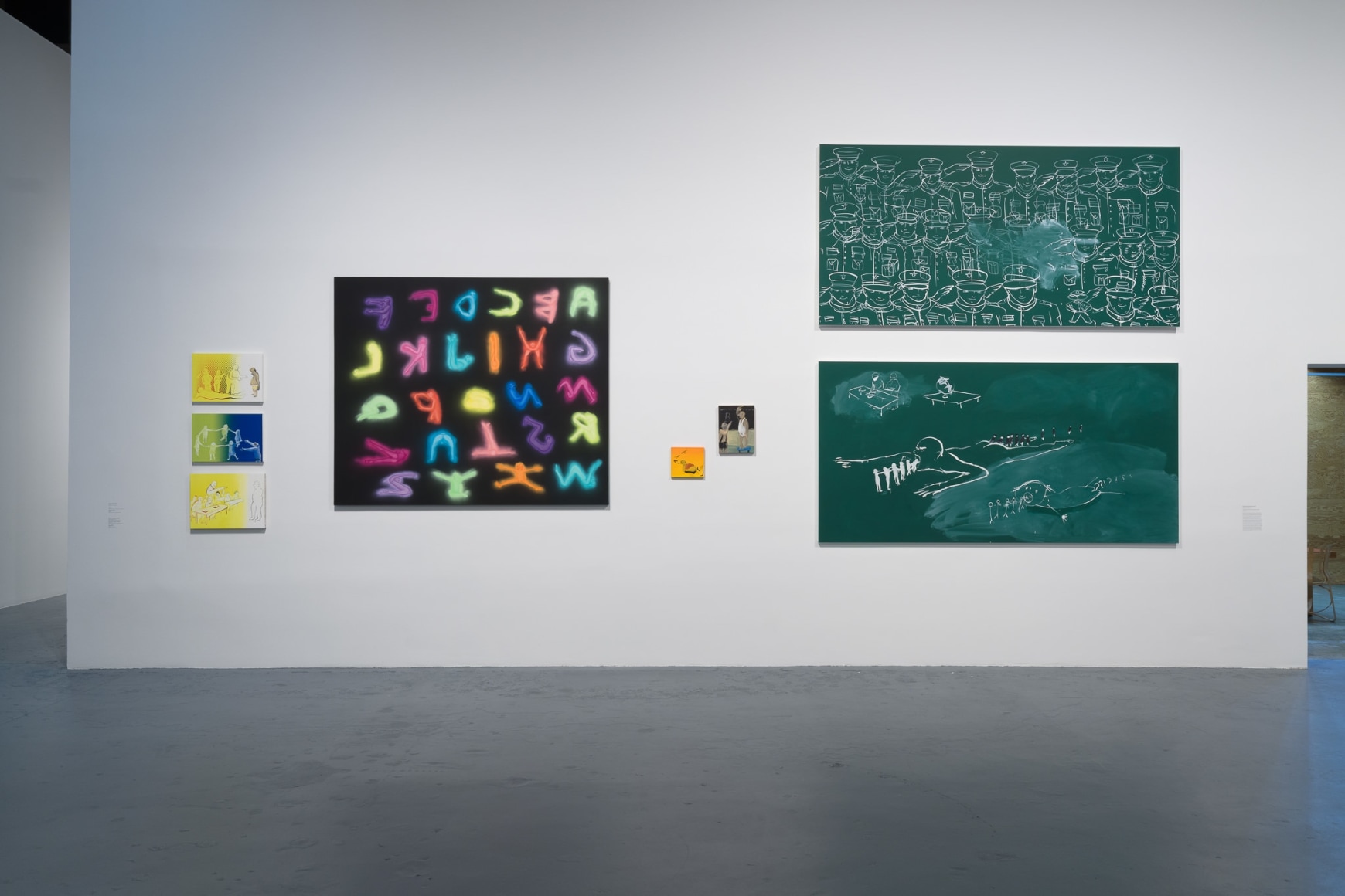 Installation view of Tala Madani: Biscuits, September 10 , 2022 – February 19 , 2023 at The Geffen Contemporary at MOCA. Courtesy of The Museum of Contemporary Art (MOCA). Photo by Jeff McLane.