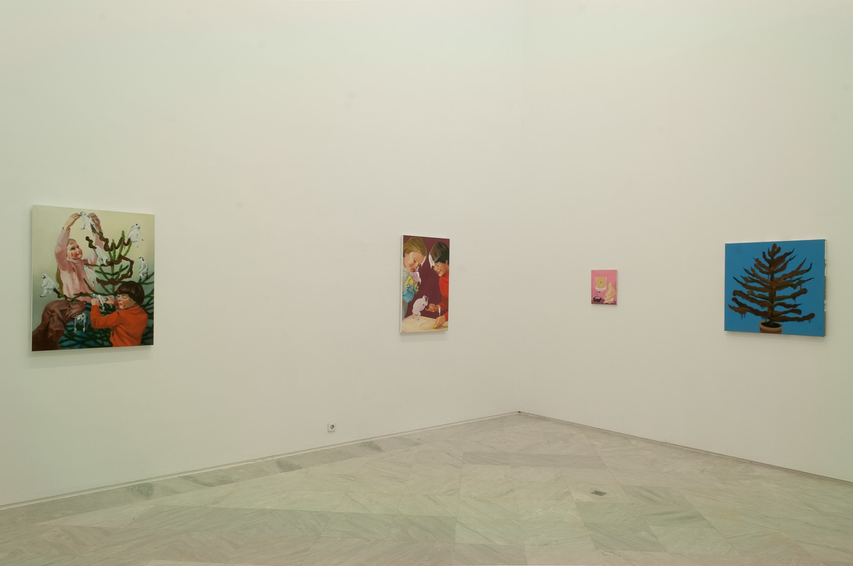 Installation view: Tala Madani, Rear Projection, Centro Andaluz de Arte Contemporáneo, Seville, 2014