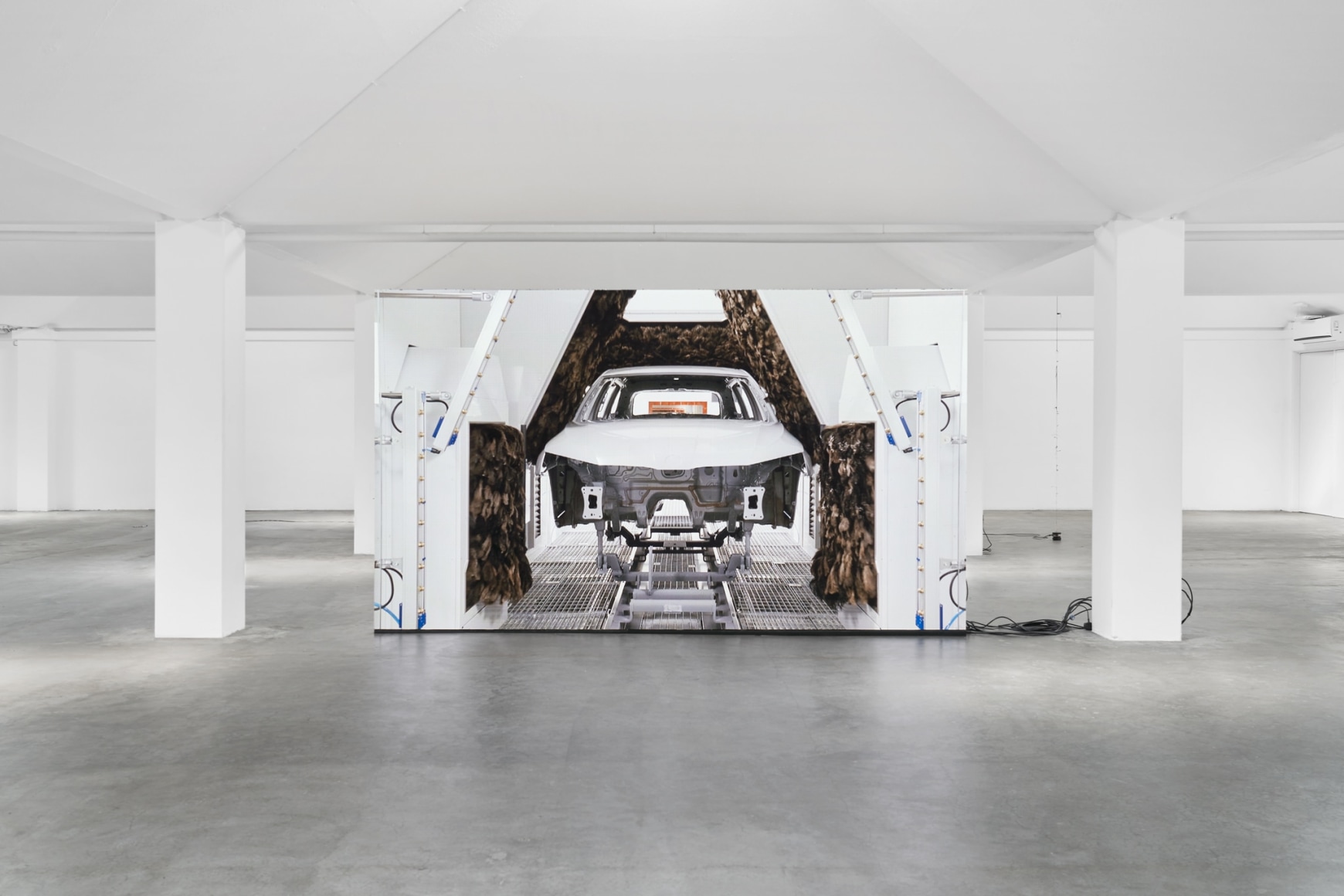 Installation view, Nina Canell, Future Mechanism Rag Plus Two Grams, Simian, Cophenhagen, 2024. Photo: GRAYSC / Simian