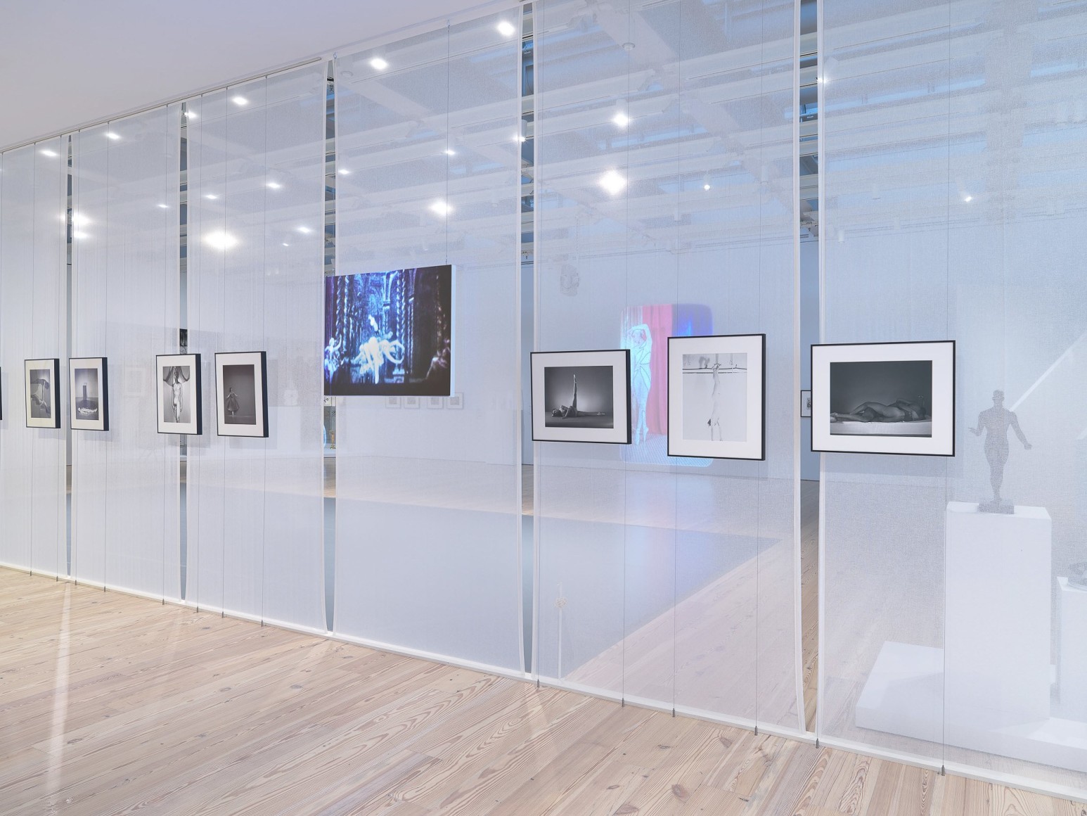 Installation view of Nick Mauss: Transmissions, Whitney Museum of American Art, New York, 3/16 - 5/14/2018, Left to right: George Platt Lynes, Paul Cadmus and Jared French (artists), 1937; George Platt Lynes, Laurie Douglas Harvach (model), 1944; George Platt Lynes, Nicholas Magallanes (dancer), c. 1938; George Platt Lynes, Diana Adams (dancer), 1951; Ann Barzel, 1936-52; George Platt Lynes, Maria Tallchief (dancer), 1953; George Platt Lynes, John Van Sikken, c. 1940; George Platt Lynes, John Leaphart and Bill Blizzard, 1953. Photograph by Ron Amstutz. Digital image © Whitney Museum of American Art, New York