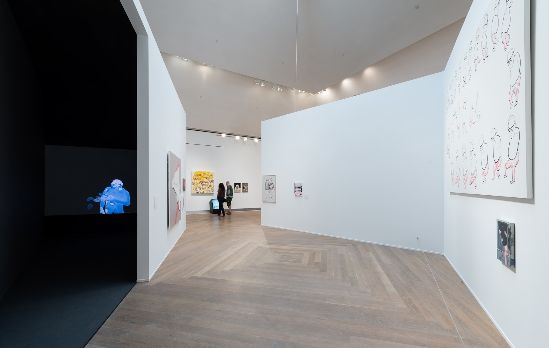 Installation view: Tala Madani: Rip Image, Moderna Musseet, Stockholm, 2013