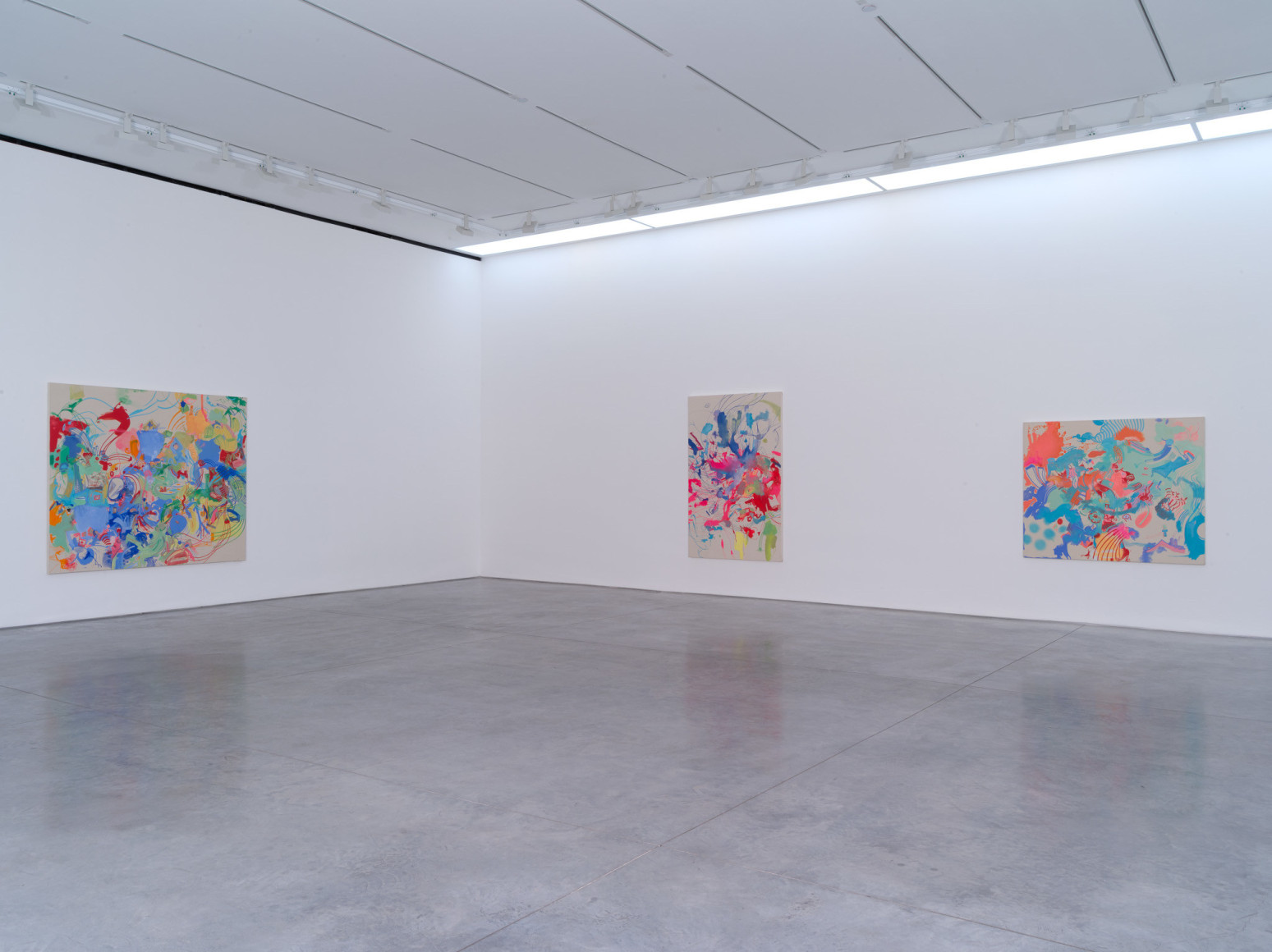 Sue Williams, WTC, WWIII, Couch Size, Installation at 303 Gallery, 2014