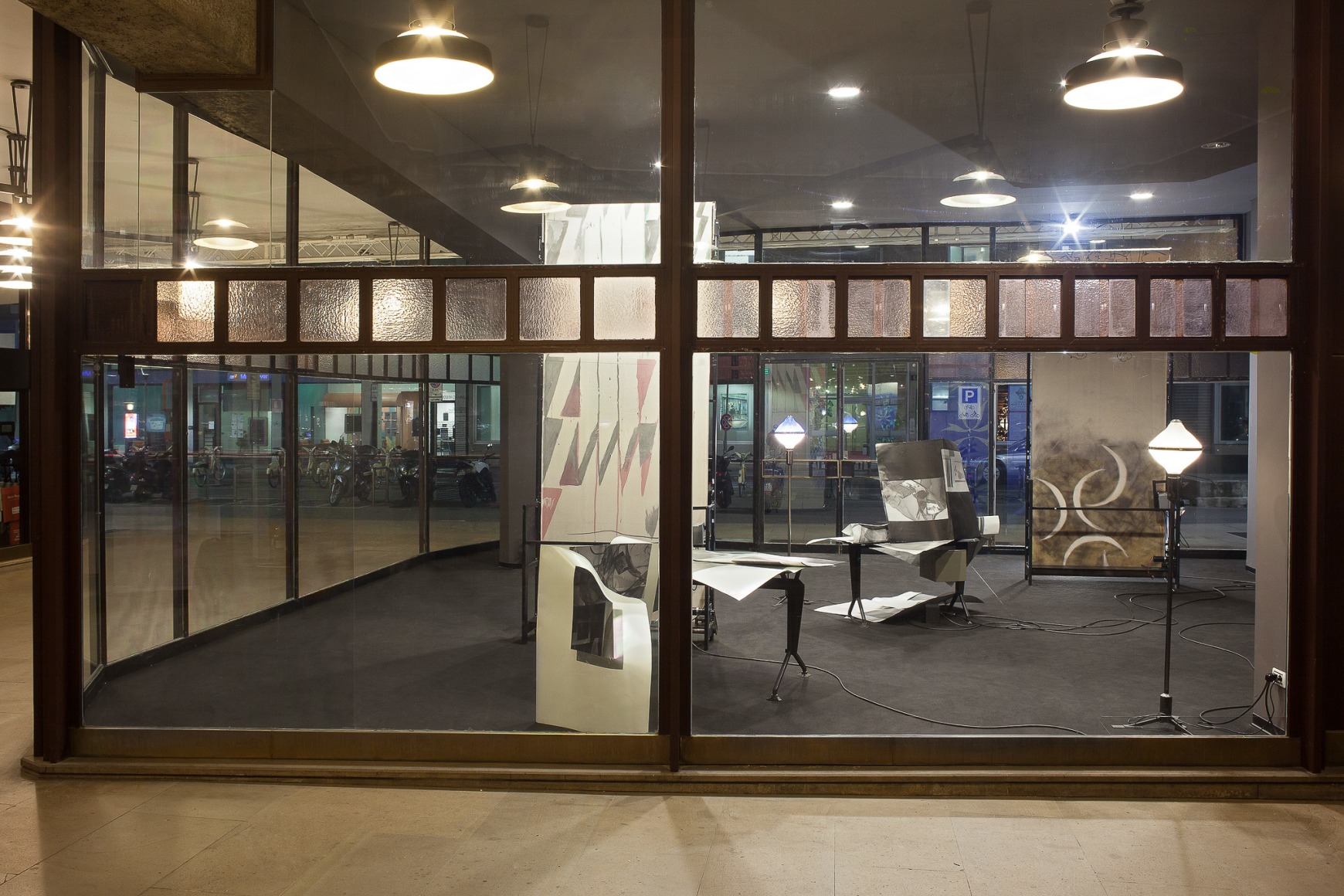 Nick Mauss, Installation view: Illuminated Window, La Triennale di Milano, 2017, Torre Velasca