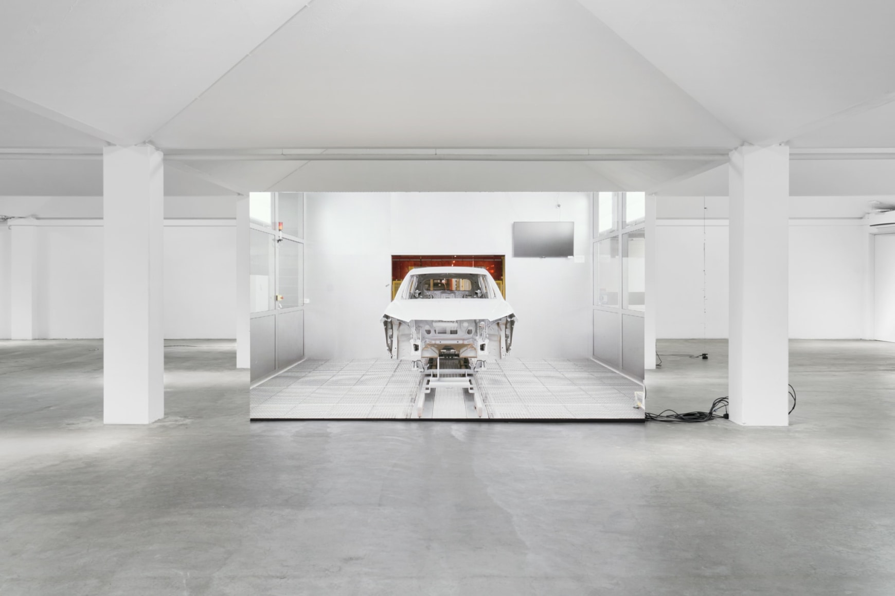 Installation view, Nina Canell, Future Mechanism Rag Plus Two Grams, Simian, Cophenhagen, 2024. Photo: GRAYSC / Simian