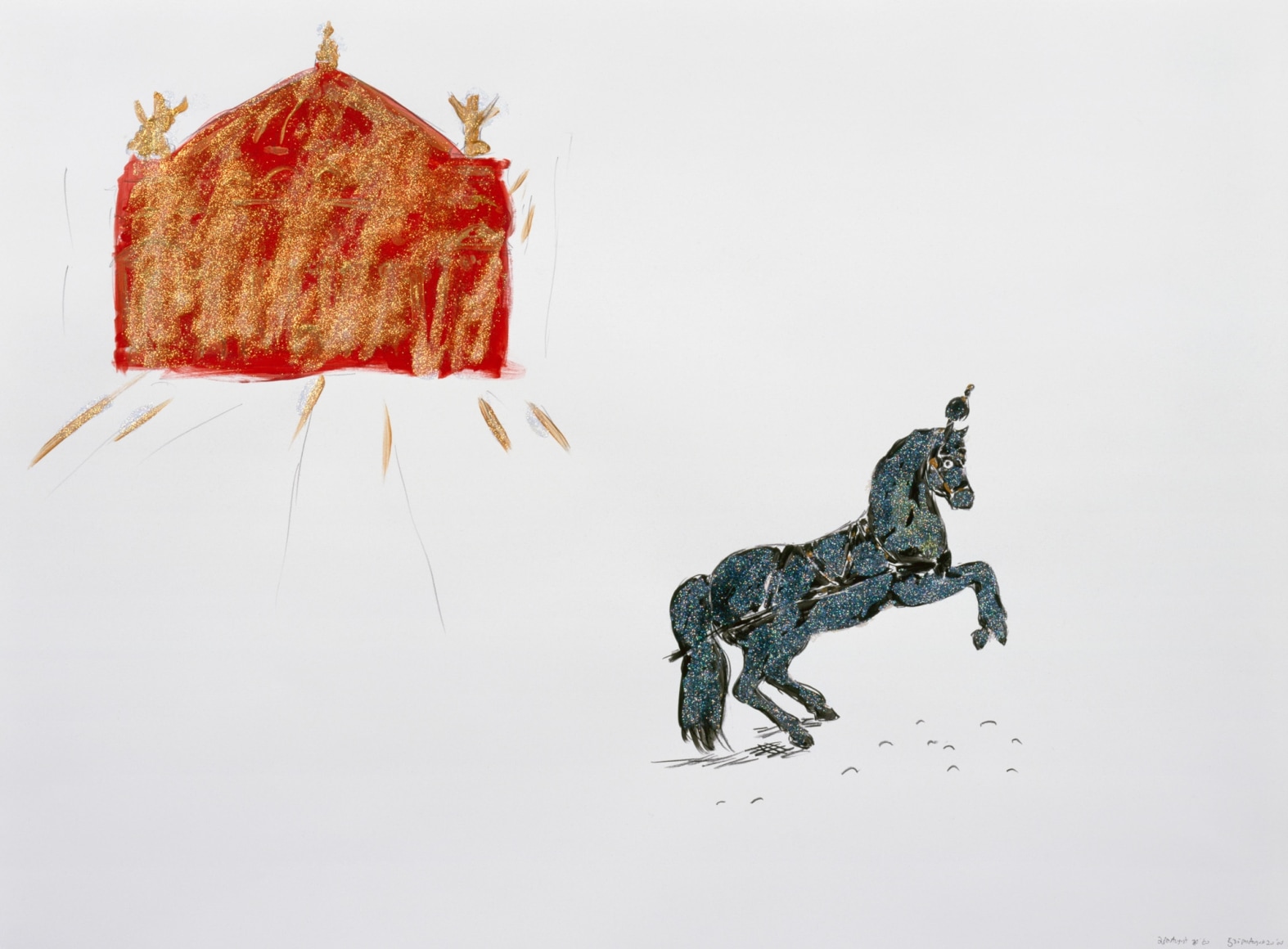 Karen Kilimnik, My Pony Arriving to Pick Me Up at the Glitter Theater After Giselle, 1841, Paris, Now the Palais Garnier, 2000