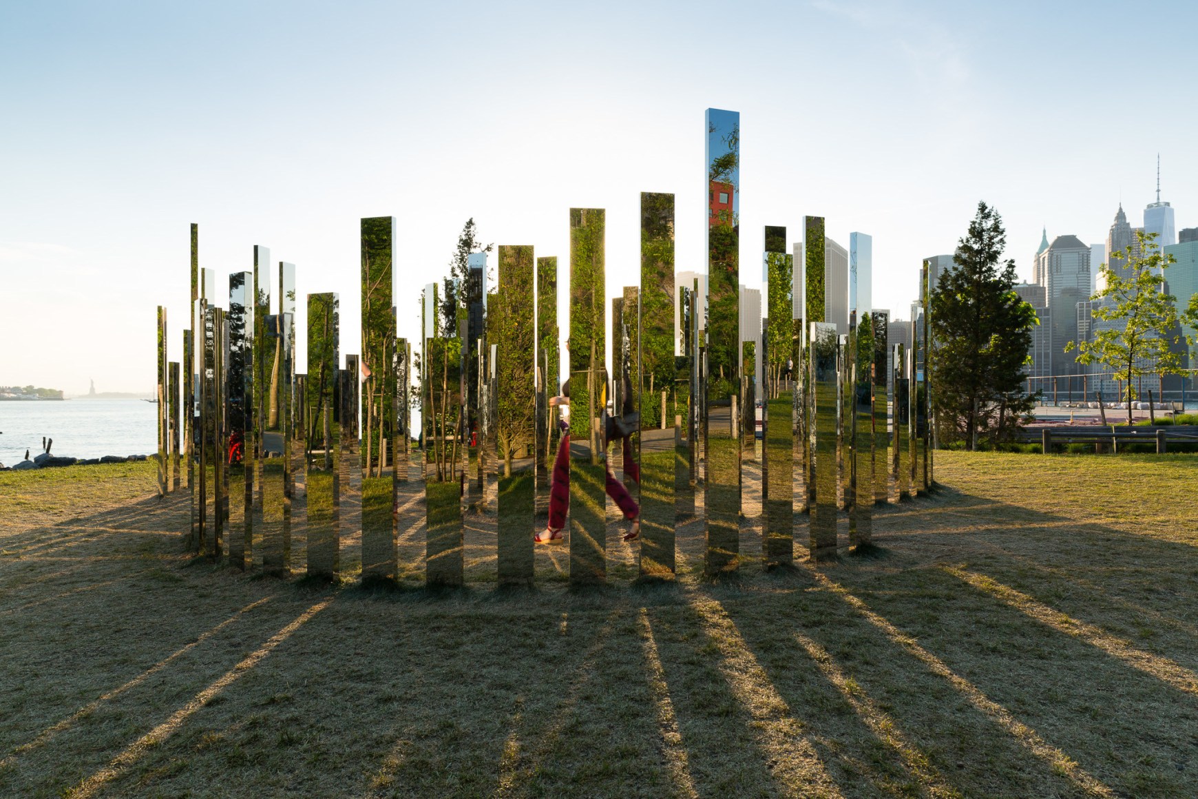 Jeppe Hein, Mirror Labyrinth NY, 2015, Installation view: Please Touch The Art. Brooklyn Bridge Park, 2015-16