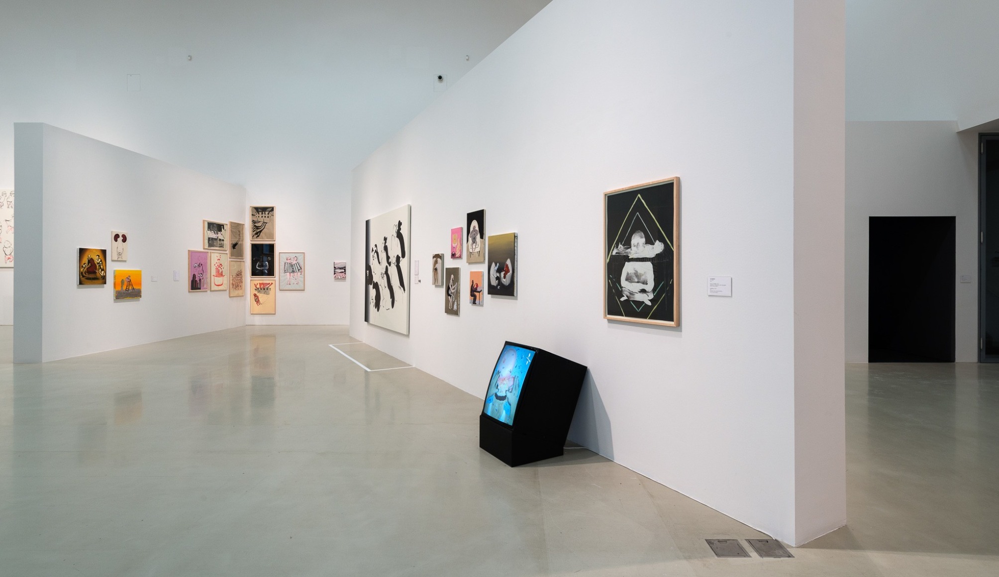 Installation view: Tala Madani: Rip Image, Moderna Musseet, Malmö, 2013