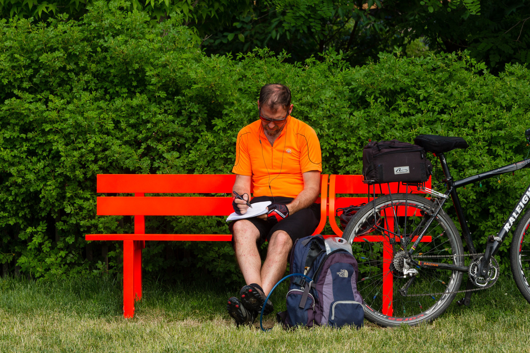 Jeppe Hein, Modified Social Bench NY #1, 2015, Installation view: Please Touch The Art. Brooklyn Bridge Park, 2015-16