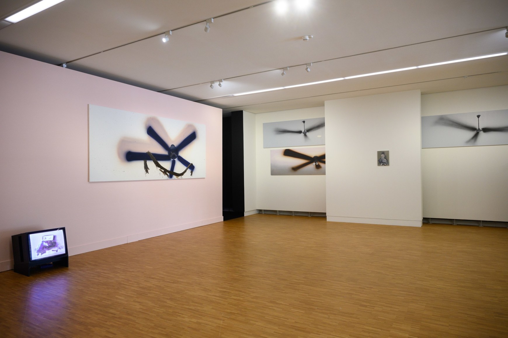Installation view: Tala Madani, Death Fan, KM21, The Hague, Netherlands, photographer: Peter Cox