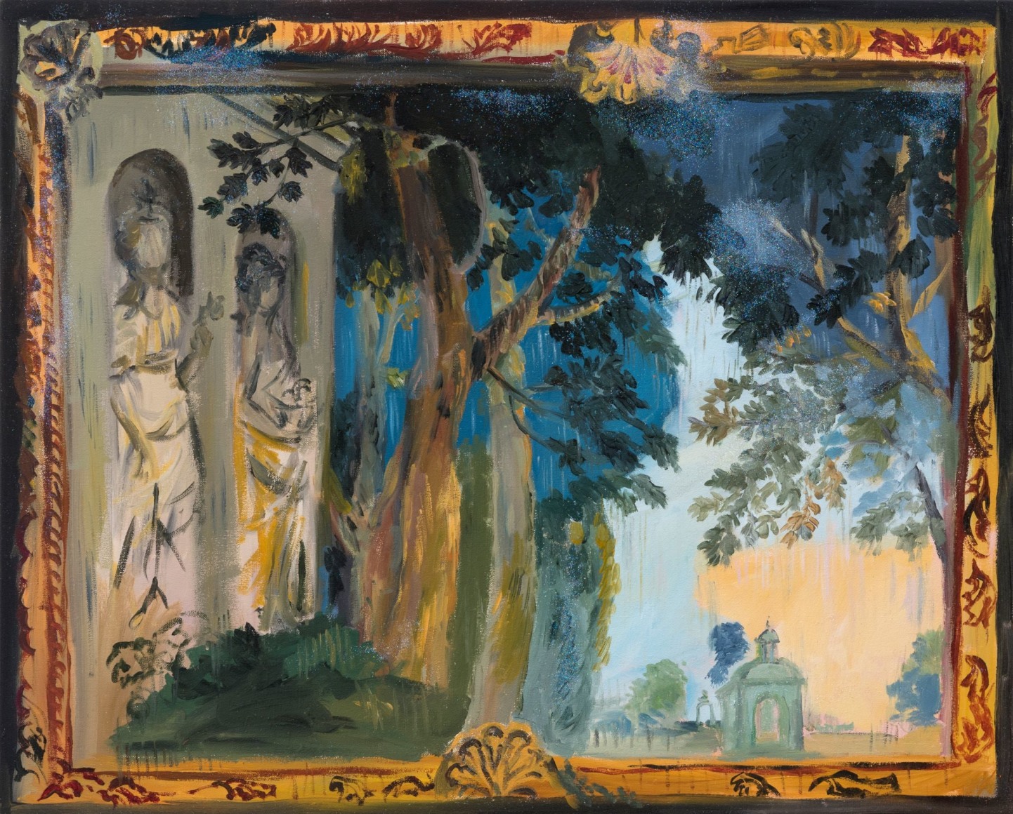 Karen Kilimnik, the goddesses Artemis & Ceres return to their niches to sleep after a hard day's work, 2016