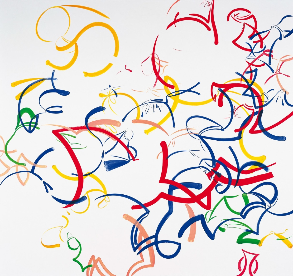 Sue Williams, Red Gets in With the Shoes and Lingerie, 1998