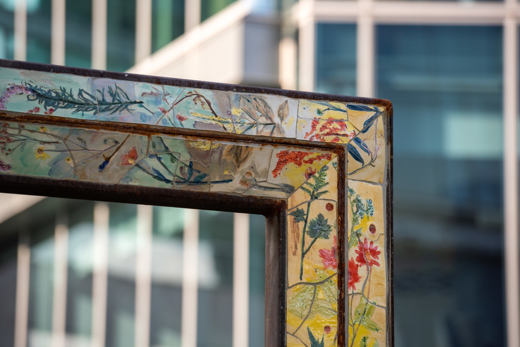 Sam Falls, Untitled (Four Arches), 2019. Part of En Plein Air. A High Line Commission., Photo by Timothy Schenck. Courtesy of the High Line.