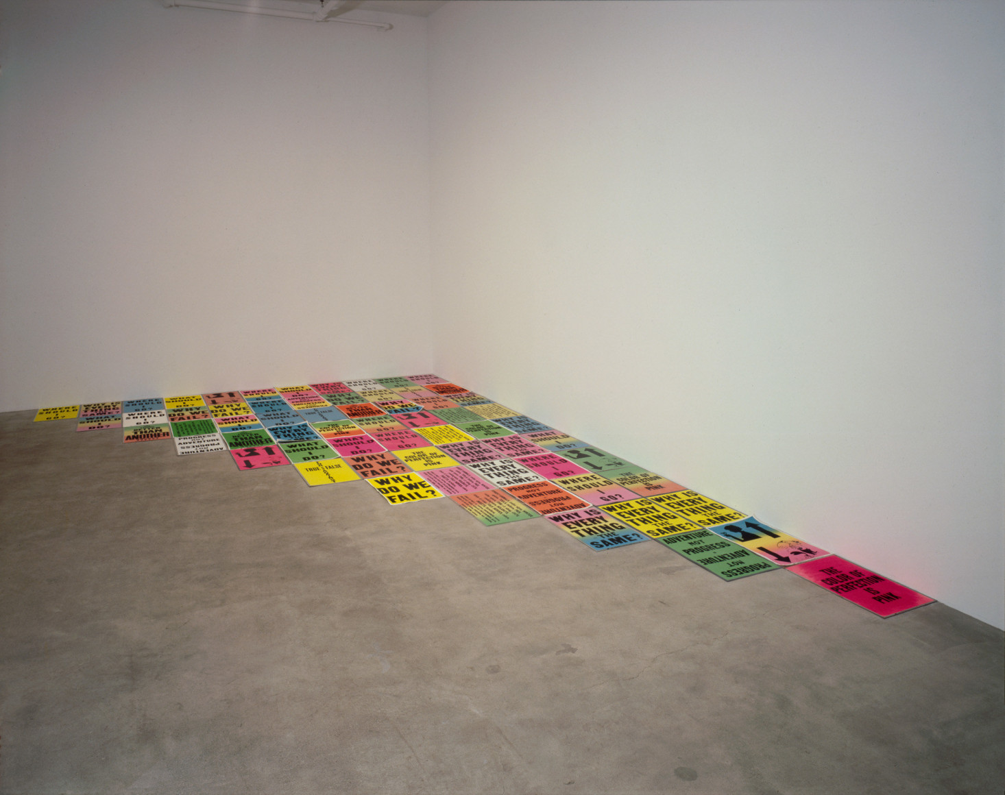 Allen Ruppersberg, The Mud Below (Untitled Carpet), 1988-91, Installation view: 303 Gallery, New York, 1991