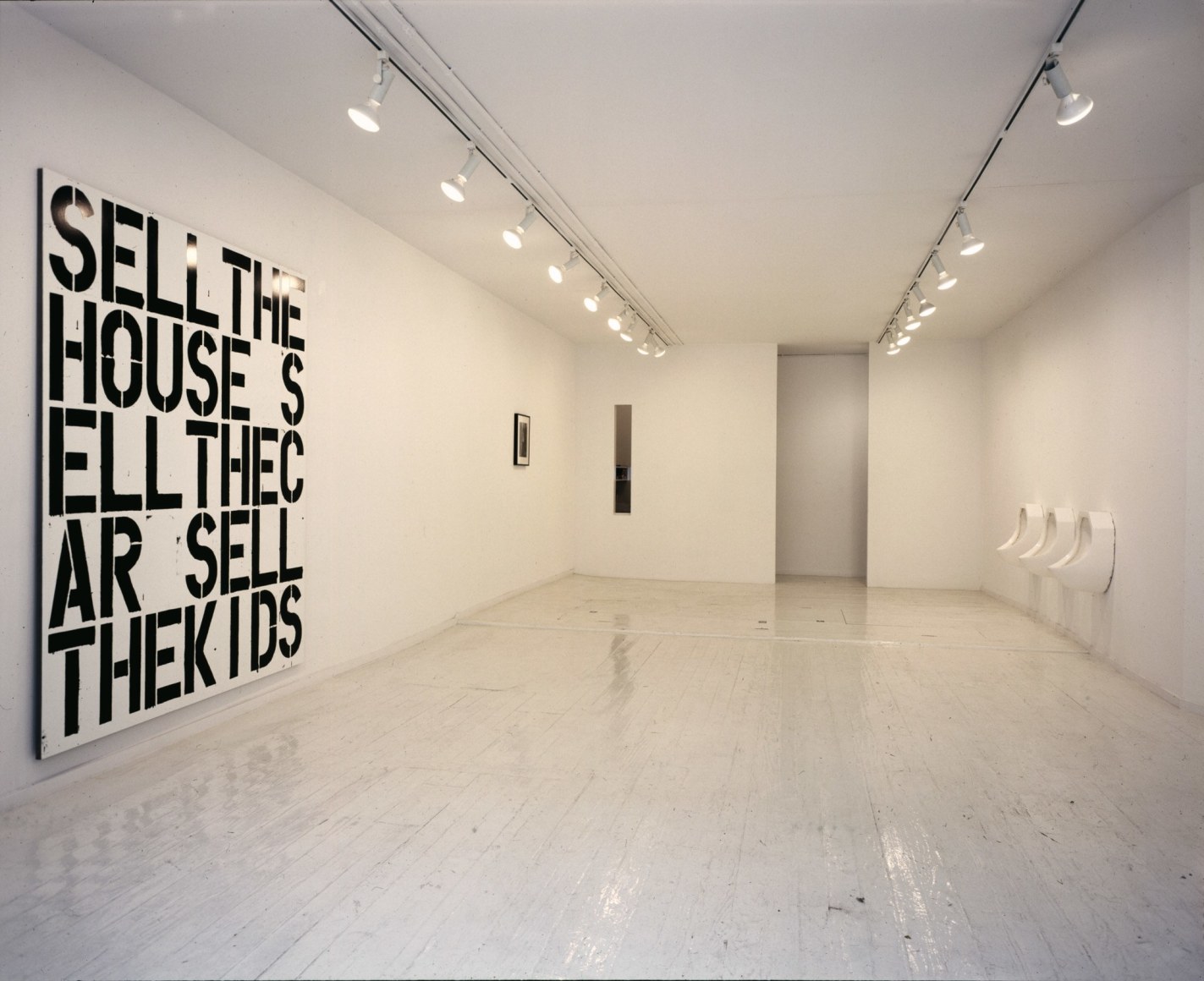 Installation view, Robert Gober and Christopher Wool